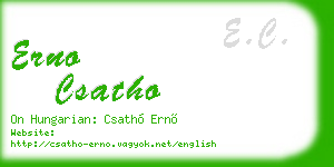 erno csatho business card
